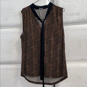 Stylish Black and Brown Sleeveless Top